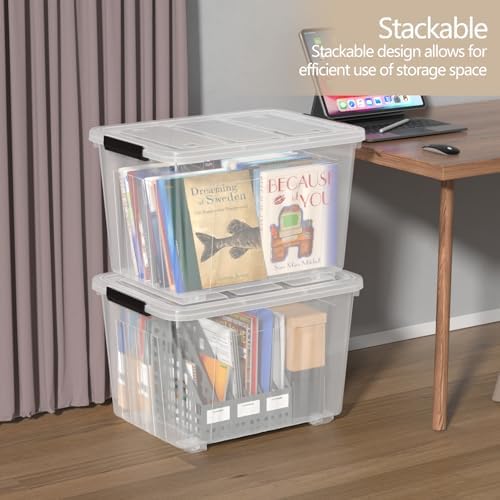 Zopnny 4-Pack 70 Qt Wheeled Storage Bins with Lids, Large Storage Container - Image 4