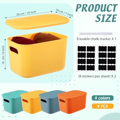 Tanlade 8 Pcs Colorful Plastic Storage Bins for Shelf, 10 x 7 x 6 In - Image 2