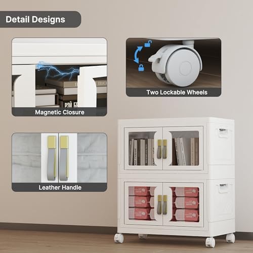 168QT Stackable Storage Bins with Lids, 42Gal Foldable Storage Cabinets - Image 6
