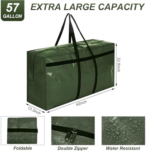 Windyun 4 Pack 57 Gallon Extra Large Moving Bags XXL Heavy Duty Storage Bag - Image 2