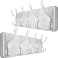 WEBI Coat Rack Wall Mounted,Wood Coat Hooks Wall Mount,16" Hole to Hole,Large Coat Hanger Wall Hook Rack,5 Triple Hooks for Hanging Coats,Hats,Jacket,Clothes,Entryway,White,2 Packs by WEBI