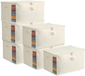 6 Pack Canvas Comforter Storage Bags for Clothes & King Comforters, Natural by Vailando