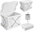 Storage Bags for Clothing, 14.8-Gallon Collapsible Vacuum Storage Boxes with Lids, Stackable Storage Bins for Blankets, Comforters, Bedding, and Underbed Storage, White (1-Pack) by Unknown