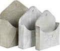 Red Co. Set of 3 (9”, 11”, 13”) Decorative Rustic Wall Mounted Galvanized Metal Wall Pocket Storage Bins by RedCo
