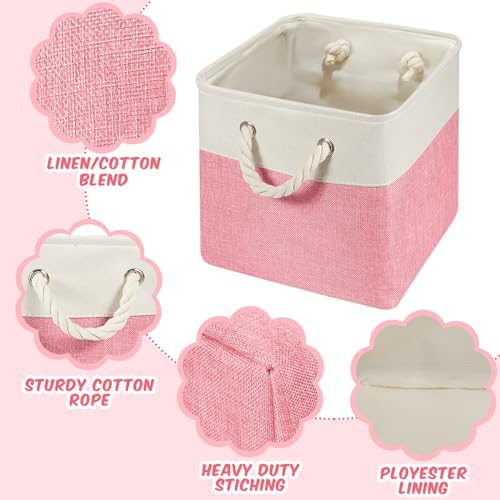 6 Pack 13x13 Inch Macaron Cube Storage Bins Square Fabric Cube Baskets - Image 3