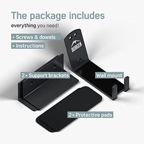 Borgen Wall Mount Pedal Hook for E-Bike & MTB - Black - Set of 3 - Image 3