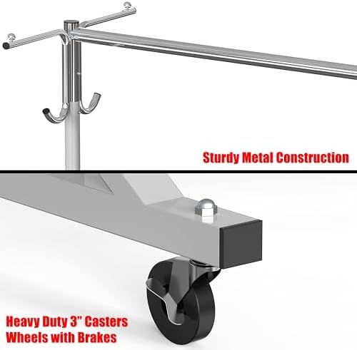 Simple Houseware Industrial Grade Z-Base Garment Rack w/Cover Tube Bracket - Image 4