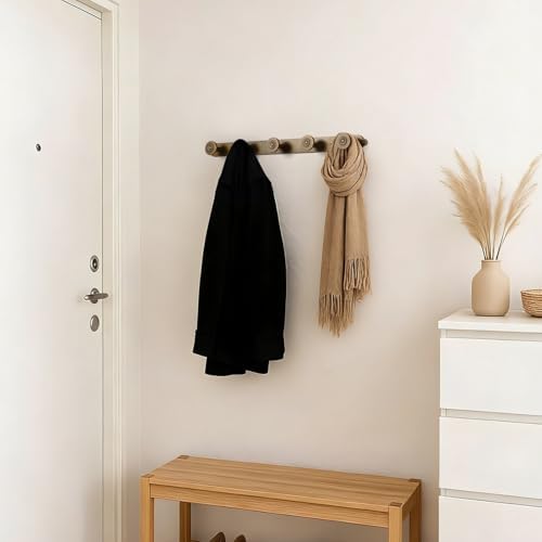 Coat Rack Wall Mounted, Antique Brass Zinc Alloy with 5 Hooks - Image 5