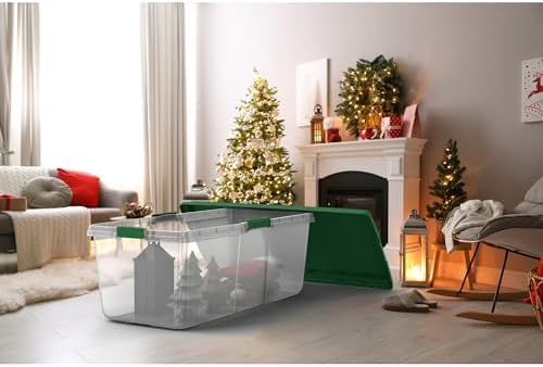 113 Quart Clear Plastic Christmas Storage Bins with Secure Lids, Set of 4 – Large Holiday Organization Containers - Image 2