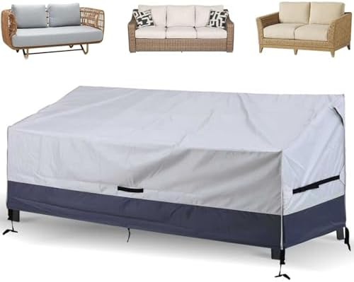 Patio Loveseat Cover Waterproof 420D Bench Cover, 90"x40"x33", Grey by AloomisDirect