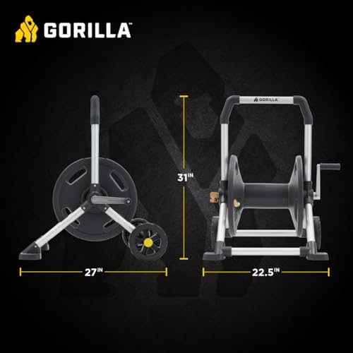 Gorilla GRS-200H Aluminum Garden Hose Reel, 200 Ft, No-Leak Brass Fittings - Image 4