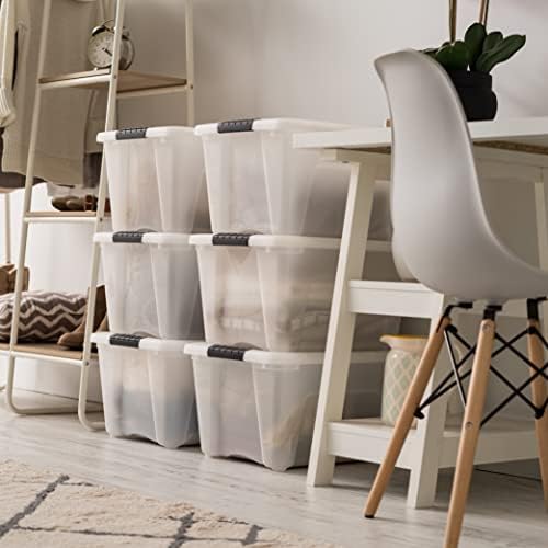 IRIS USA 6-Pack 32 Quart Storage Bins with Lids, Pearl - Image 6