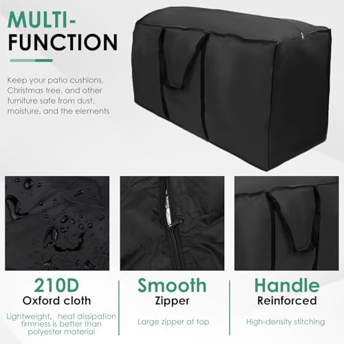 4 Pack Outdoor Cushion Storage Bag with Zipper Extra Large 68" x 30" x 20" - Image 3