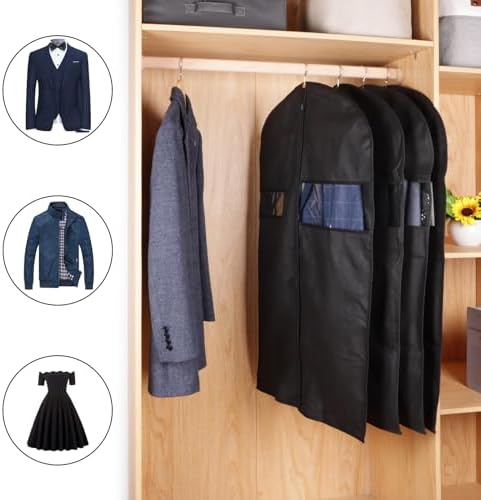 KEEGH 40 inch Suit Cover Bags for Men, Black Garment Bags (Set of 20) - Image 3