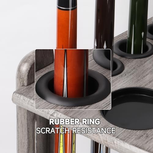 GSE Billiards Pool Cue Racks with Score Counters Hold 10 Cues, Brushed Grey - Image 5
