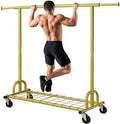 HOKEEPER Clothing Rack Gold Clothes Rack Heavy Duty Garment Rack for Hanging Clothes 525LBS Commercial Clothing Racks with Wheels for Bedroom, Laundry, Balcony, Living Room 22" D x 75" W x 71" H by HOKEEPER