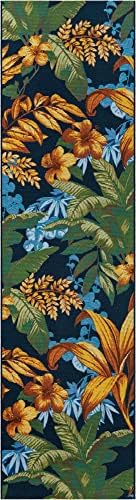 Unique Loom Outdoor Botanical Collection Area Rug - Calypso (2' 7" x 10' Runner, Multi/ Light Blue) - Image 3