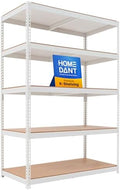 HOMEDANT White 47.7" Deep 5 Tier Storage Shelves Garage Shelving Unit Metal by TheBestOrganizingSolution