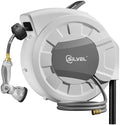 SILVEL Automatic Retractable Garden Hose Reel on Metal Spike, 5/8 in x 65ft Ground Mounted Outside, UV Resistant with 10 Pattern Nozzle, 360° Swivel, No Holes in Your House, Easy Installation by SILVEL