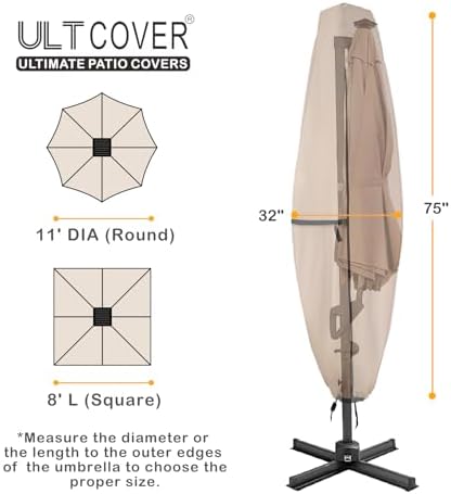 ULTCOVER Waterproof Clear Top Outdoor Umbrella Cover - Image 2