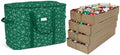 Covermates Keepsakes Adjustable Ornament Storage Bag – Heavy-Duty Polyester, Padded Dividers & FlexGrid Trays – Protective Holiday Ornament Organizer with Handles & Label Window, Green Snowflake by Covermates