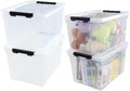 4-Pack 32 L Wheeled Clear Plastic Storage Latch Boxes with Lids by Eagrye