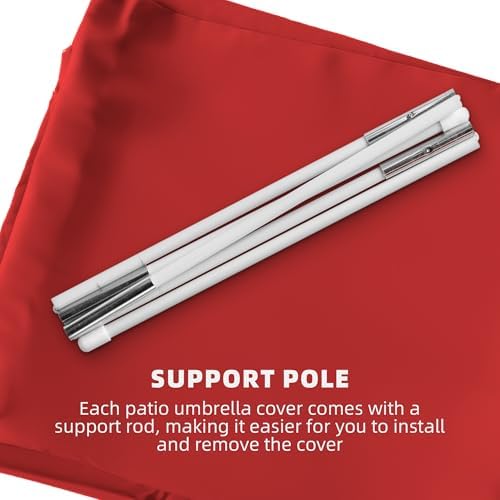 Cantilever Patio Umbrella Cover Outdoor Umbrella Covers, Red - Image 5