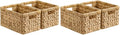 StorageWorks Wicker Basket, Baskets for Organizing, Storage Basket with Built-in Handles, Water Hyacinth Shelves (Medium 4-Pack, Natural Hyacinth) by StorageWorks