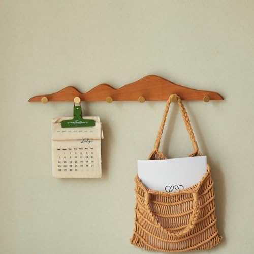 Wall Coat Rack Cherry Wood 6 Hooks - Image 5