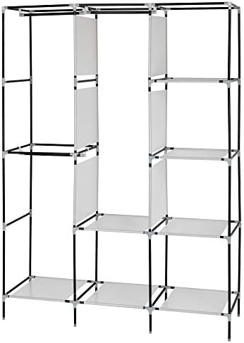 Knocbel Portable Closets Freestanding Closet Organzier Clothes Garment Rack with Storage Shelves & 3 Hanging Rods, 49.2" W x 17" D x 70.9" H Blue - Image 6