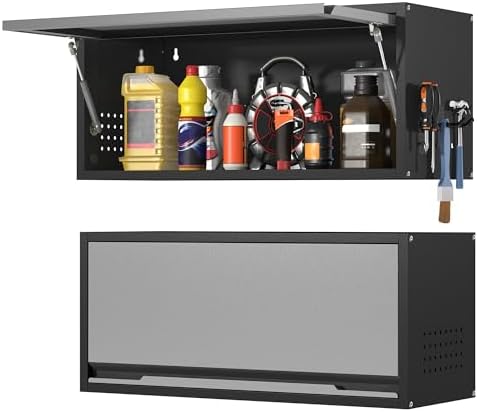 Coolsun Metal Wall Cabinet, 12.6" H Garage Wall Cabinet with Up-Flip Door by MetalCabinet