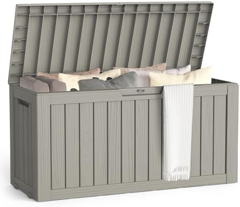 Outdoor Deck Storage Box, 75 Gallon Deck Box,Lockable Patio Storage Bench by TreillageTale