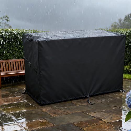 Outdoor Storage Box Cover，Waterproof Resin Storage Bin Cover Deck Box Covers-24.17"D x 51.06"W x 35.24"H - Image 3