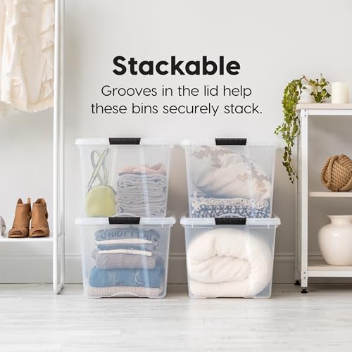 IRIS USA 6-Pack 72 Quart Storage Bins with Lids, Clear - Image 4