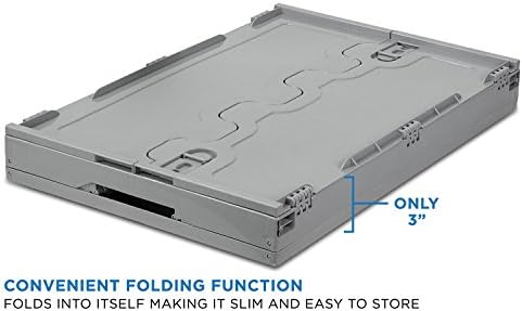 Mount-It! Collapsible Storage Crate 3-Pack, 65L Folding Bins, Gray - Image 3