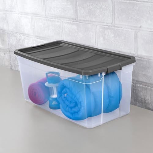 Sterilite 12-Pack Modular Stacker Box, Durable Clear Plastic Storage Bins with Latching Lids, 200 Quart - Stackable Organizing Container Boxes for Closet, Bathroom, and Office - Image 5