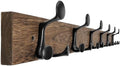 WEBI Coat Rack Wall Mount,36" Solid Wood Coat Hooks Wall Mounted Coat Hanger,16" Hole to Hole,Heavy Duty Hook Rack Rail,6 Triple Hooks for Hanging Coats,Jacket,Clothes,Hat,Backpack,Weathered Brown by WEBI