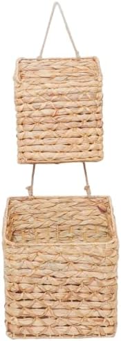 2-Tier Hanging Wall Basket, Water Hyacinth Over Door Storage by QingtuHome
