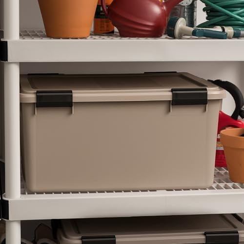 IRIS USA 4-Pack 63 Qt Storage Bins with Gasket Lids, Tan - Image 3