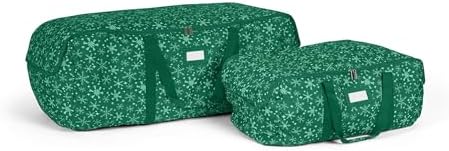 Covermates Keepsakes Garland Duffle Bag - Durable Polyester, Reinforced Handles, Fits up to 25 Foot Garland Depending on Thickness - Holiday Storage, Green Snowflake by Covermates