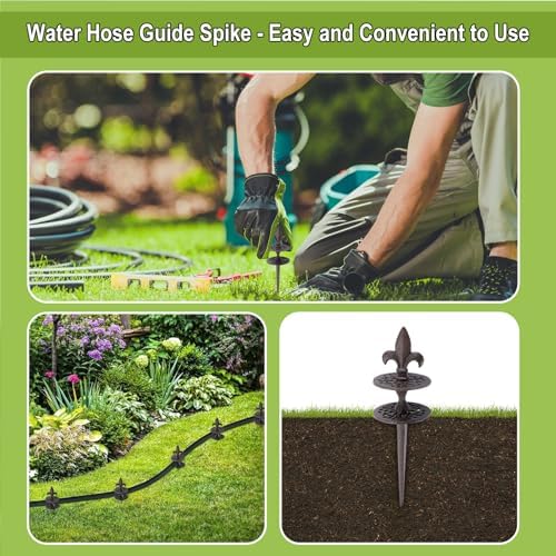 OwnMy 4PCS Cast Iron Garden Hose Guide Stakes Heavy Duty Hose Guide Spikes - Image 5