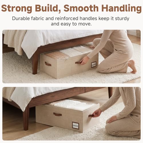 StorageWorks 10 Inch Tall Under Bed Storage Containers with Clear Lid - Image 4