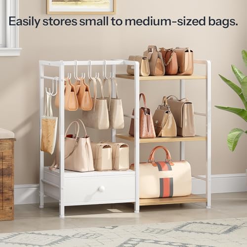 HOOBRO Purse Organizer Rack for Closet, 3-Tier Handbag Storage Stand - Image 2