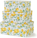 Soul & Lane - Zesty Lemons Decorative Storage Boxes with Lids, Set of 3 by SoulLane