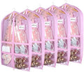 Syeeiex 40 Inch Clear Dance Costume Garment Bag, Pink, 5 Pack by syeeiex