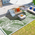 wikiwiki Outdoor Rug, 9x18ft Waterproof Reversible Mat Indoor Outdoor Rugs Carpet, Small Area Rug Plastic Straw Rug for Patio Deck Balcony Pool RV Camping Beach Picnic, Green, Rugscape Series by WikiwikiPatioUmbrellas