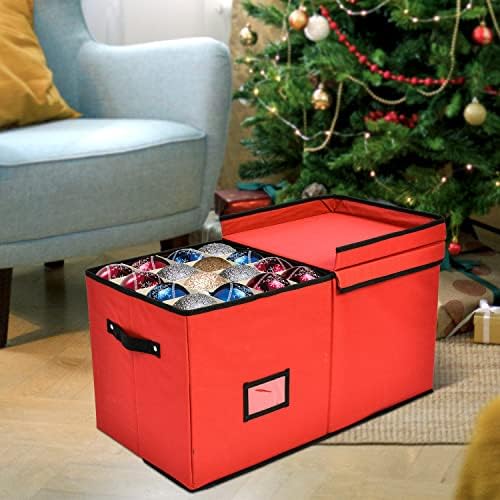 Holiday Cheer Premium Christmas Ornament Storage, 8 Tray, 128 Ornaments - Image 2