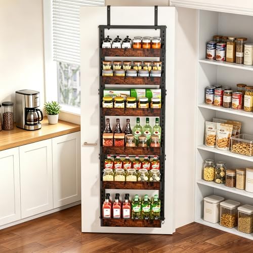 BUKFEN 6-Tier Over the Door Pantry Organizer, Adjustable Basket Spice Rack - Image 4