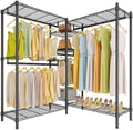 VIPEK L6 Plus Garment Racks Heavy Duty Clothes Rack Corner Closet Racks L Shaped Clothing Rack for Hanging Clothes, 5-Tier Freestanding Closets with 7 Adjustable Shelves, Max Load 1200LBS, Black by VIPEK