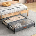 Under Bed Storage Containers with Wheels Large Underbed Shoes Blankets Clothes Toy Storage Drawers for College Dorms Bedrooms Nursery Rooms Organization (Grey 2 Pack, 7.5in height(36"x16.6"x7.48")) by Unknown